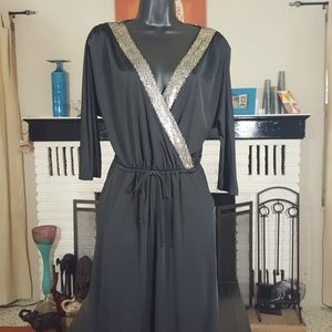 Kardashian Kollection black jumpsuit with sequins